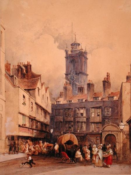 St. Giles, Cripplegate (akvarell på papir) av George Sidney Shepherd