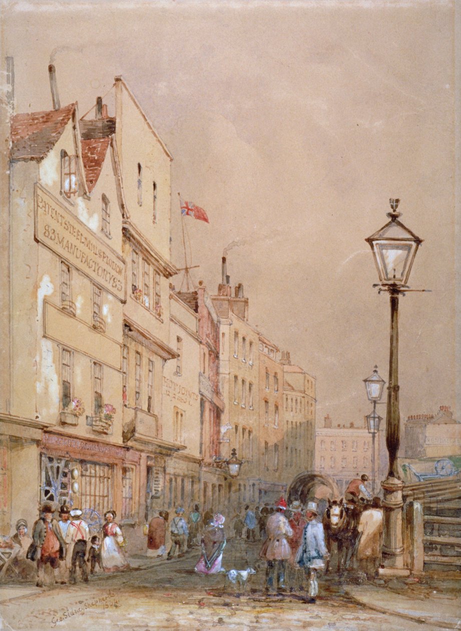 Utsikt over Smithfield Market, City of London, 1844. av George Sidney Shepherd