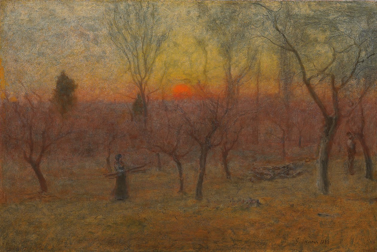 Gathering Wood, Montclair, New Jersey, 1889 av George Snr. Inness