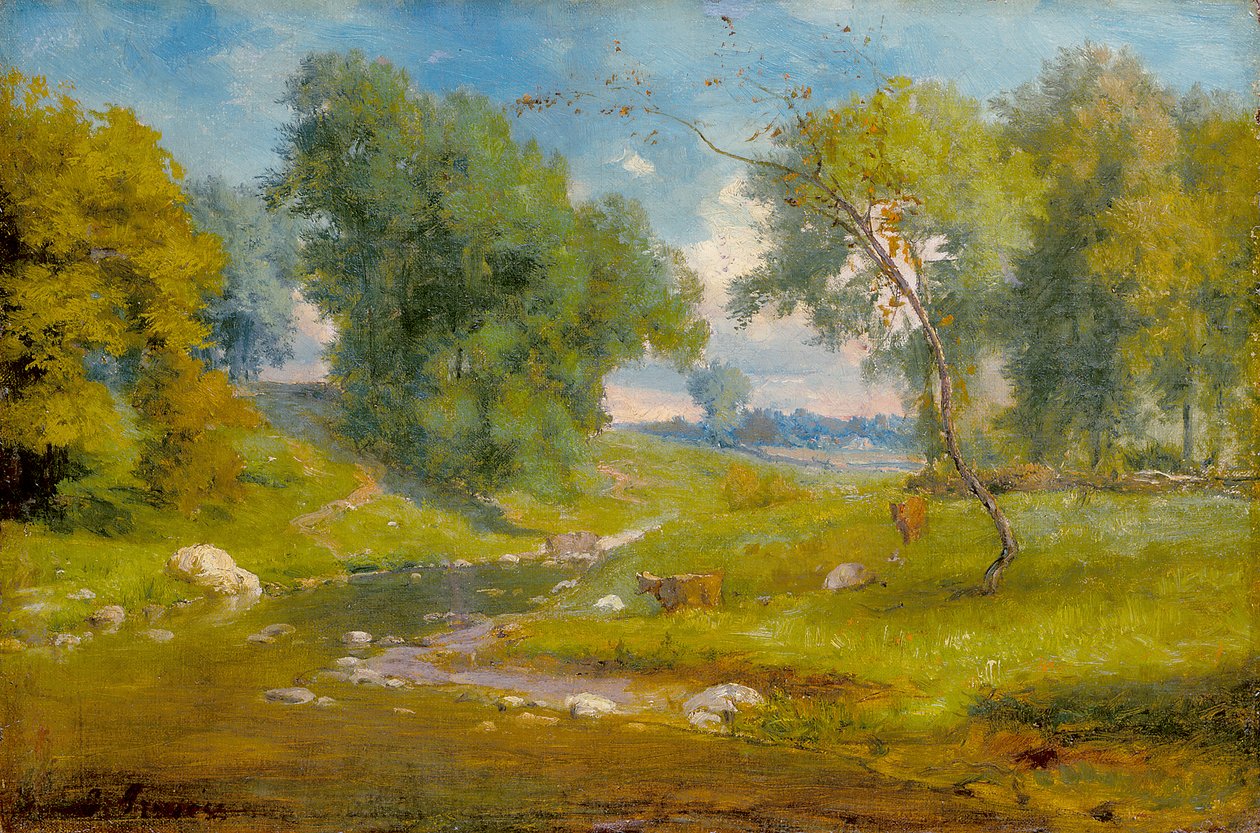 In The Meadow (olje på lerret) av George Snr. Inness