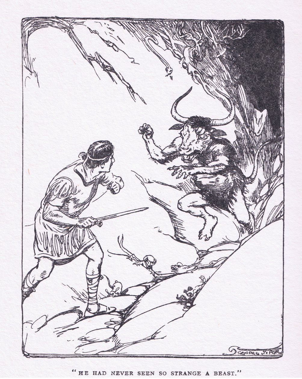 Han hadde aldri sett et så merkelig beist, fra The Heroes utgitt av George Allen og Unwin 1929 av George Soper