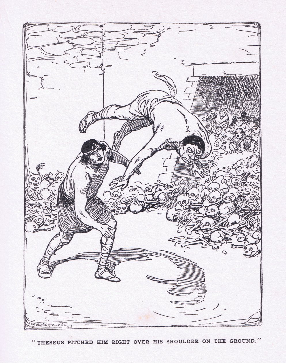 Havet kastet ham rett over skulderen hans på bakken, fra The Heroes utgitt av George Allen og Unwin 1929 av George Soper