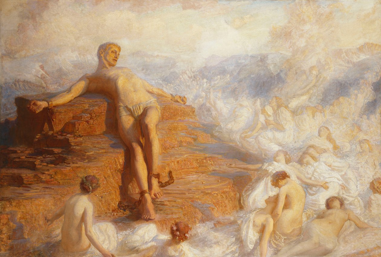 Prometheus trøstet av jordens ånder «Hvor vakre disse luftbårne formene! Og likevel føler jeg meg mest forfengelig alt håp bortsett fra kjærlighet...