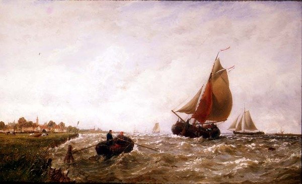 Frakt fra en nederlandsk kystlinje av George Stanfield Walters