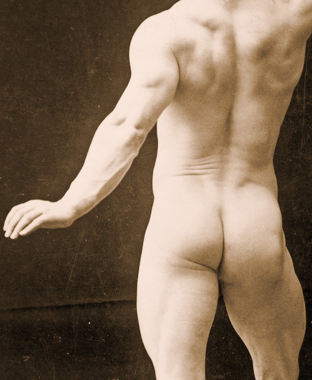 Eugen Sandow, i klassisk gammel gresk-romersk positur, detalj av DGC 1073442 c.1894 bw foto av George Steckel