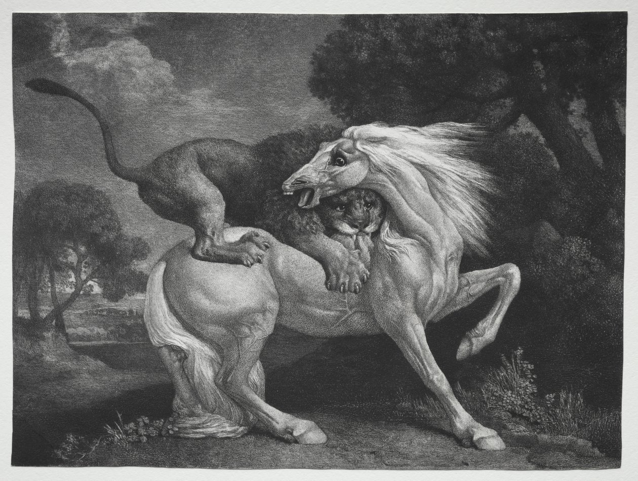 En hest angrepet av en løve av George Stubbs