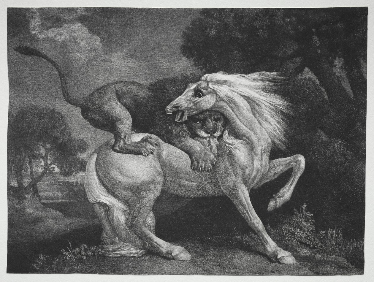 En hest angrepet av en løve, 1788. av George Stubbs