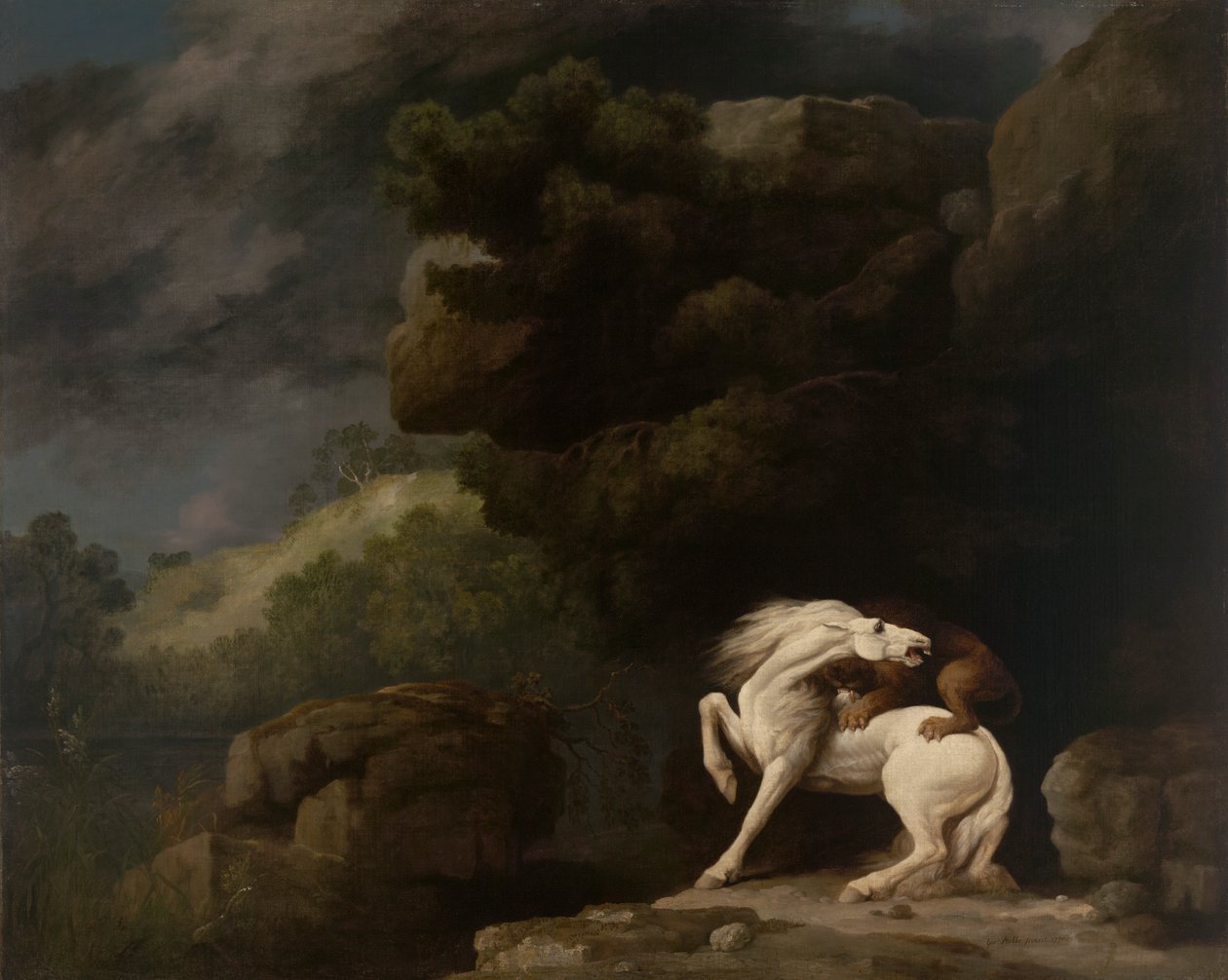 En løve som angriper en hest av George Stubbs