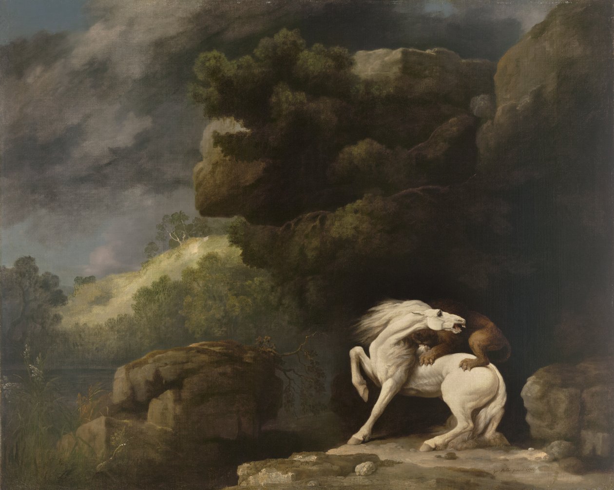 En løve som angriper en hest, 1770 av George Stubbs