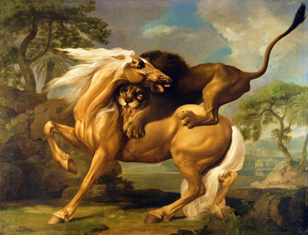 En løve som angriper en hest, ca. 1762 av George Stubbs