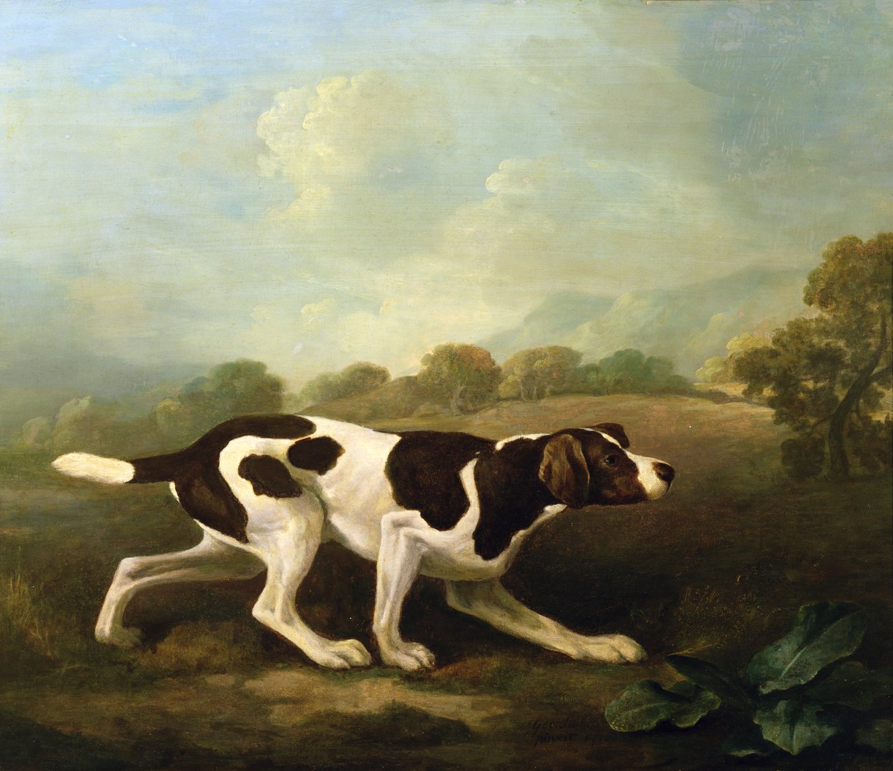 A Pointer (olje på lerret) (for par se 266117) av George Stubbs