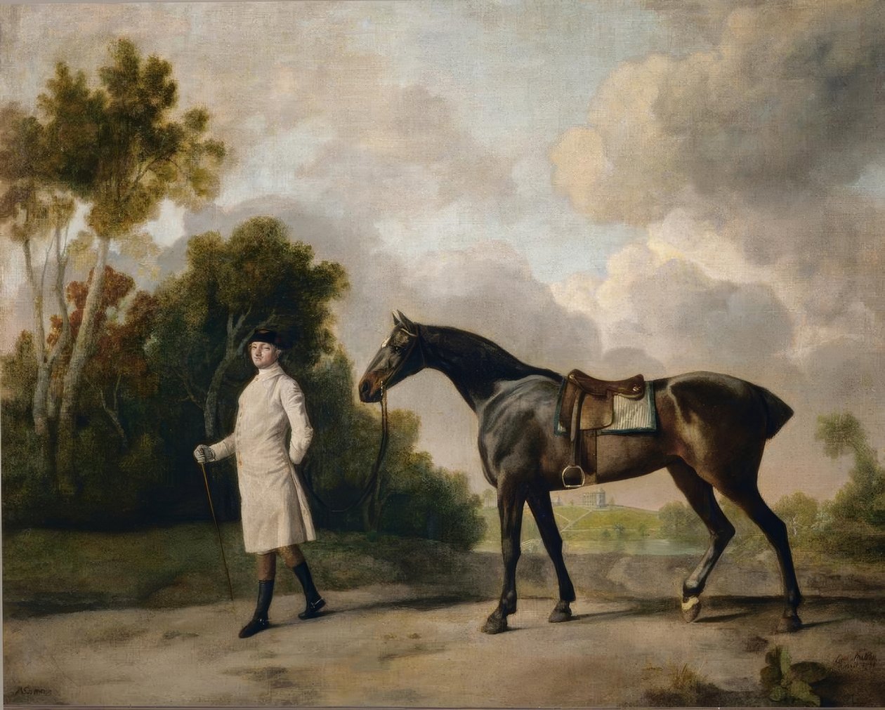 Assheton, 1. Viscount Curzon, med hoppen Maria av George Stubbs