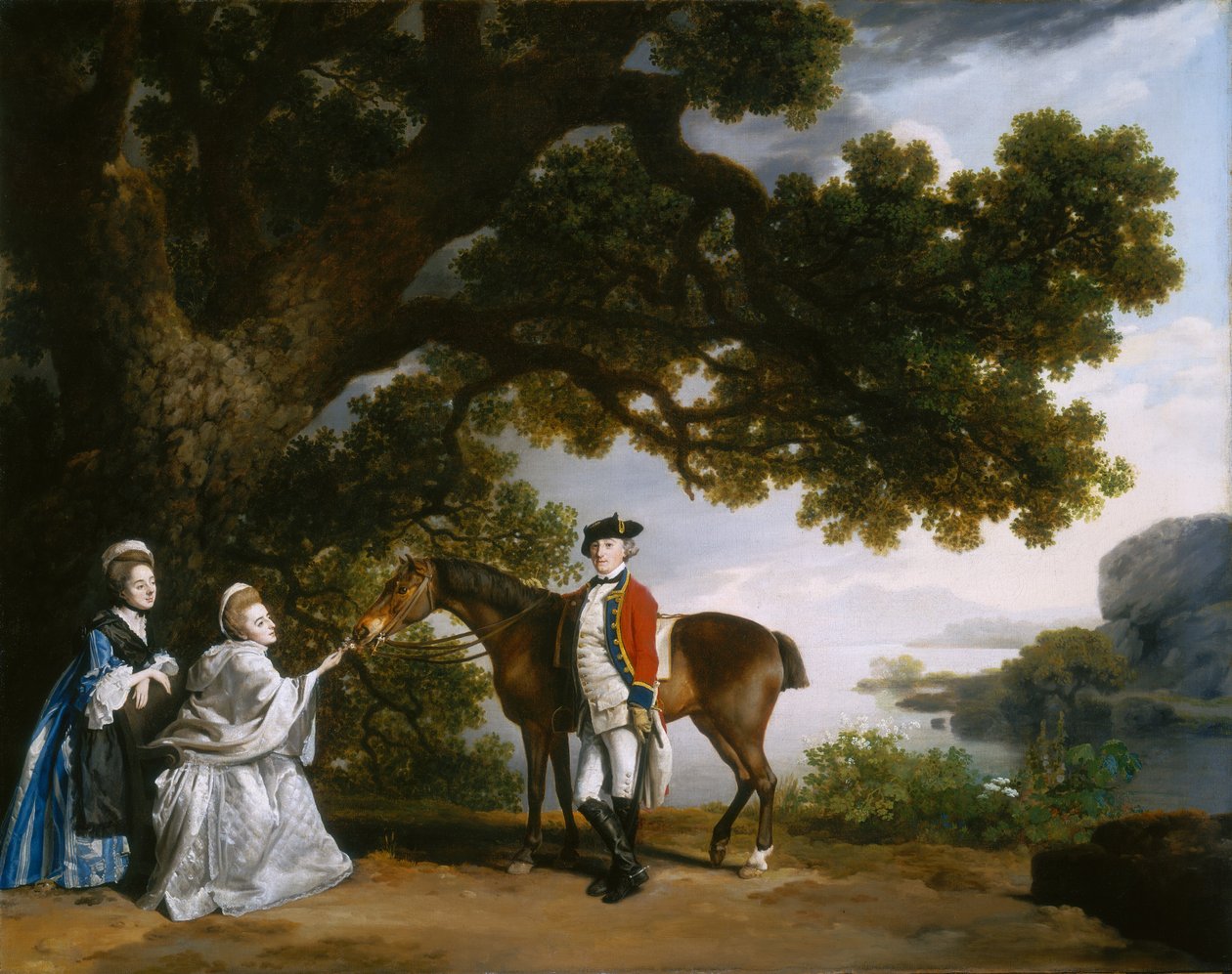 Kaptein Samuel Sharpe Pocklington med sin kone, Pleasance, og muligens hans søster, Frances, 1769. av George Stubbs