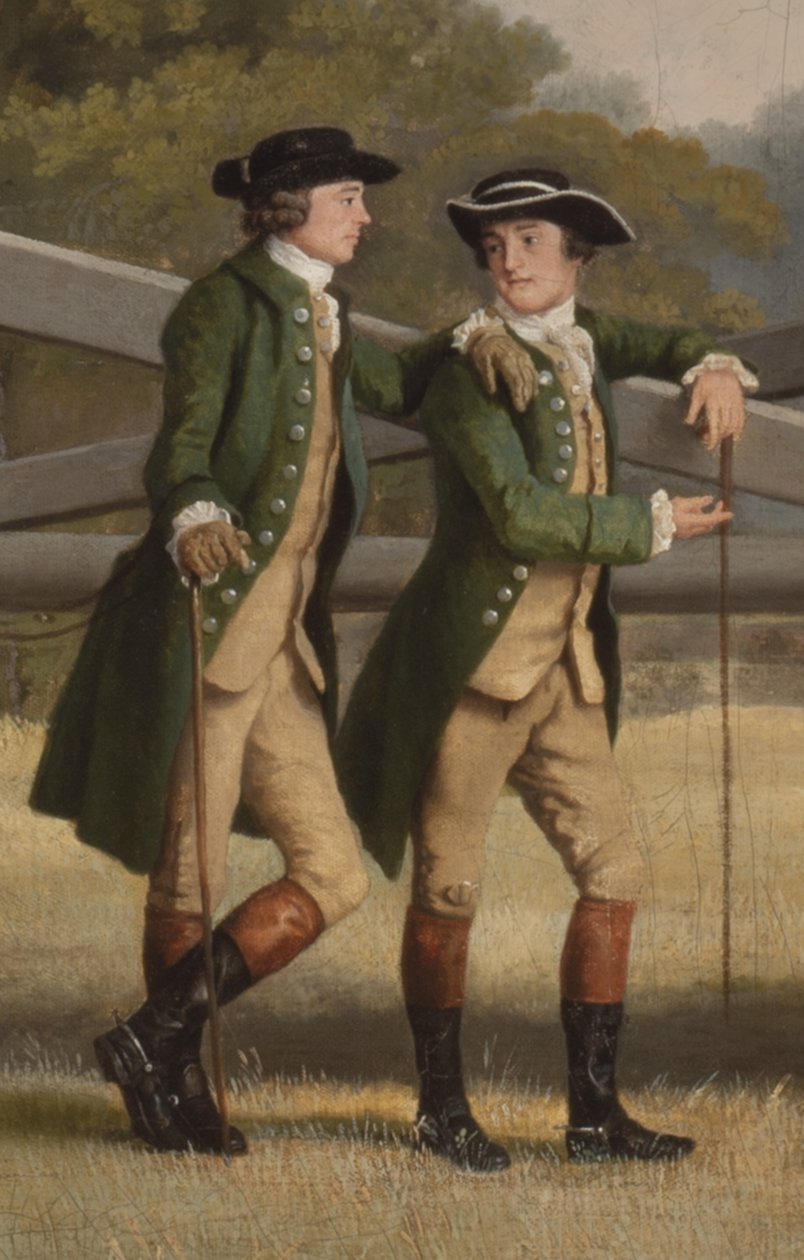 Detalj fra William Henry Cavendish-Bentinck, 3. hertug av Portland og hans yngre bror Lord Edward, 1767-68 (detalj av 3089923) av George Stubbs