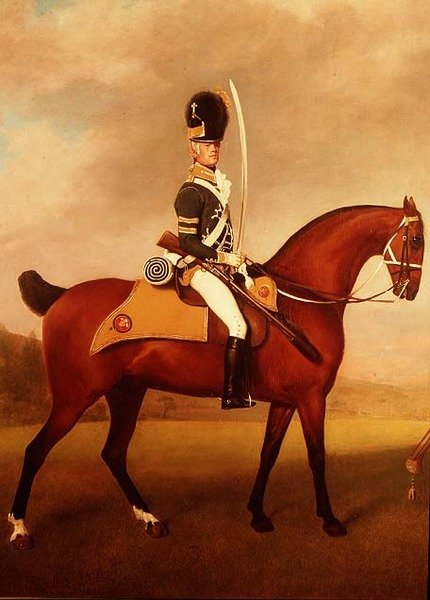 Detalj fra Soldiers of the 10th Light Dragoons av George Stubbs