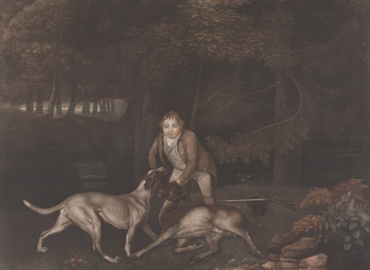 [Freeman, keeper til jarlen av Clarendon, med en hund og en såret doe]: gjenutgitt etter Stubbs død med tittelen: Death of the Doe av George Stubbs
