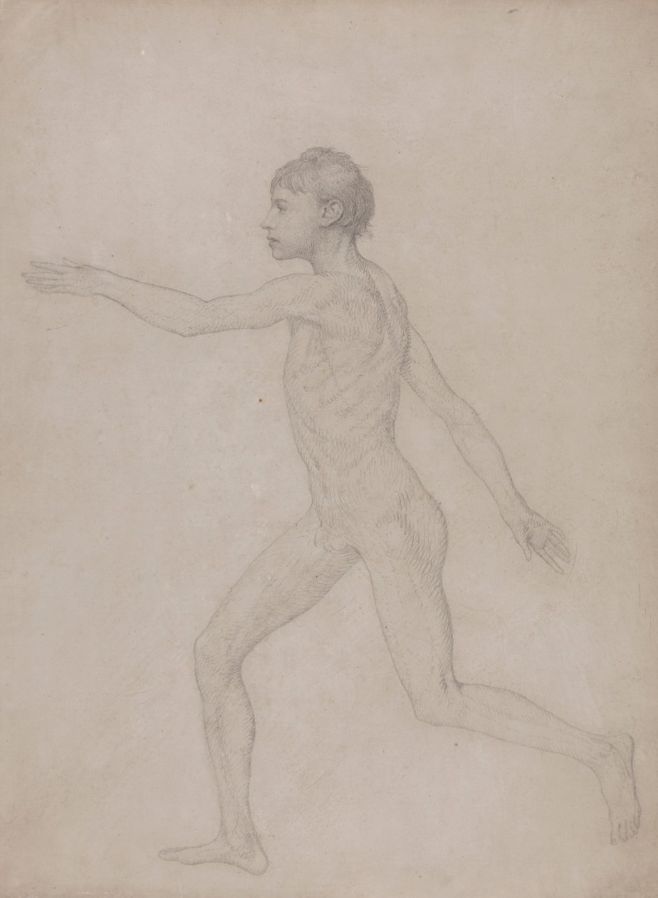 Menneskelig figur, sidevisning (foreløpig utkast til den endelige studien for tabell VIII) av George Stubbs