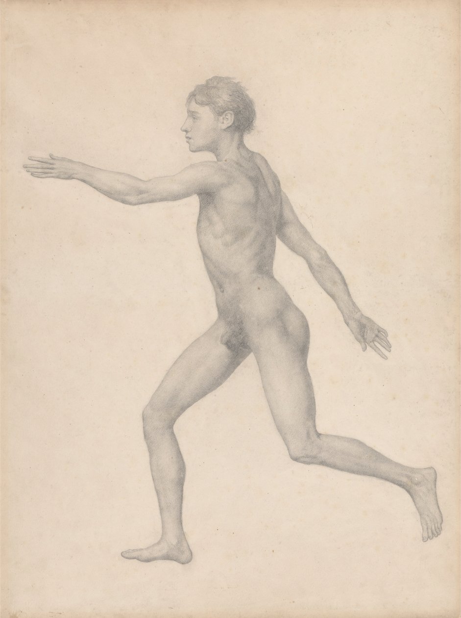 Menneskeskikkelse, sett fra siden, udisseksjonert (ferdig studie for tabell VIII) av George Stubbs