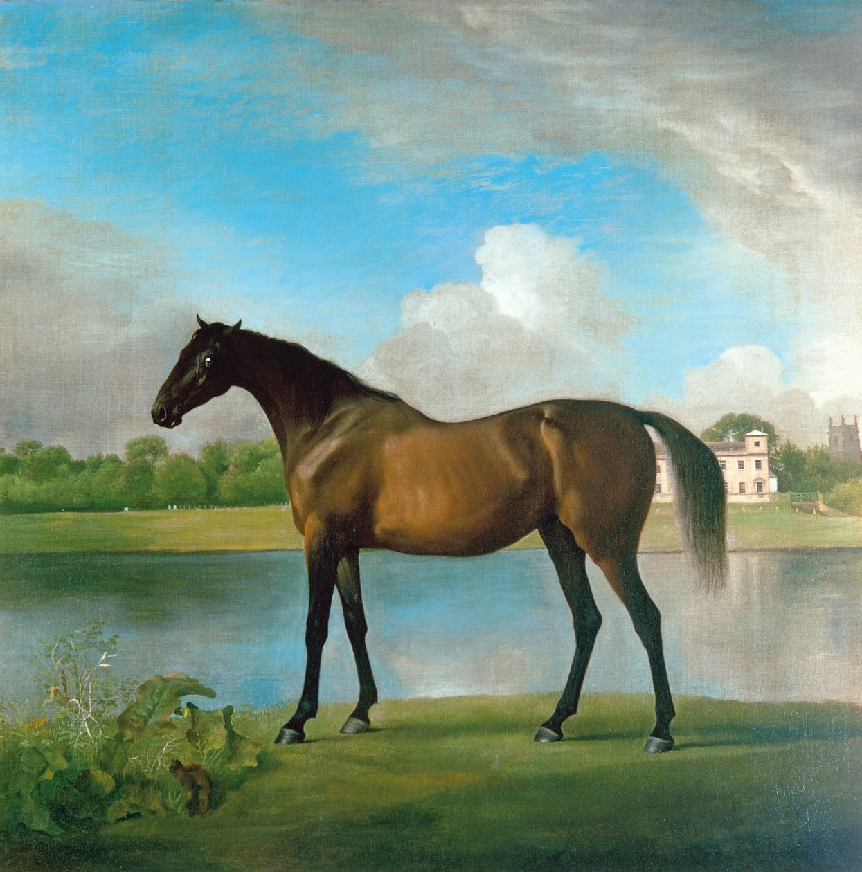 Lord Bolingbroke's Brood Mare in the Grounds of Lydiard Park, Wiltshire, ca. 1764-66 (olje på lerret) av George Stubbs