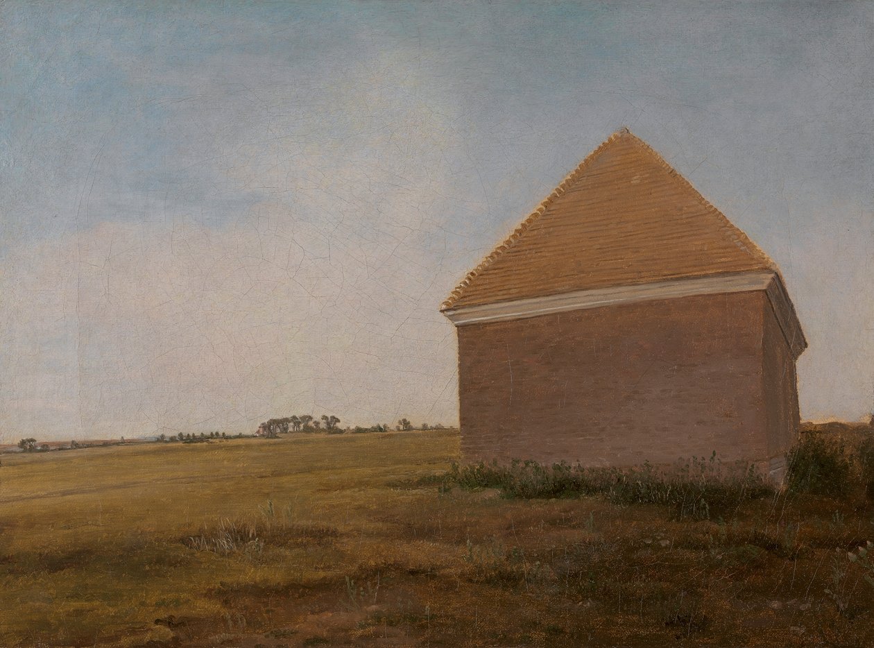 Newmarket Heath, med kongens staller som gnider huset ved slutten av Beacon Course av George Stubbs