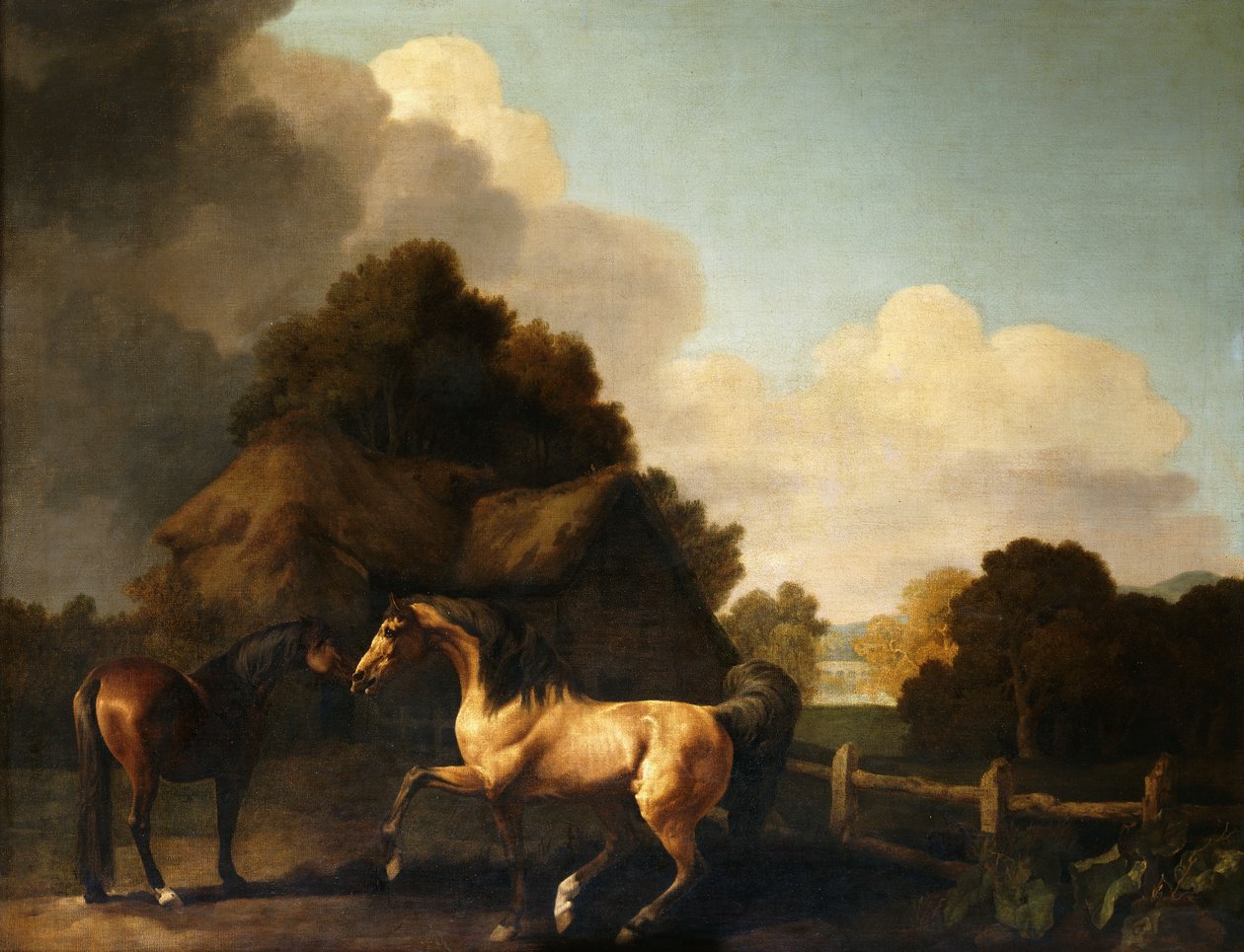 Hingst og hoppe, tradisjonelt kalt "Jupiter og hoppe" av George Stubbs