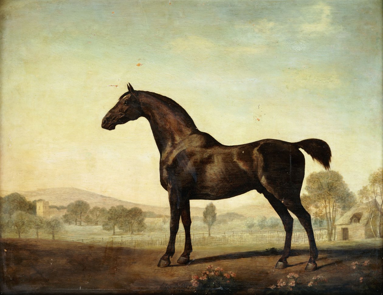 Sweetwilliam", en Bay Racehorse, i en Paddock, 1779 av George Stubbs