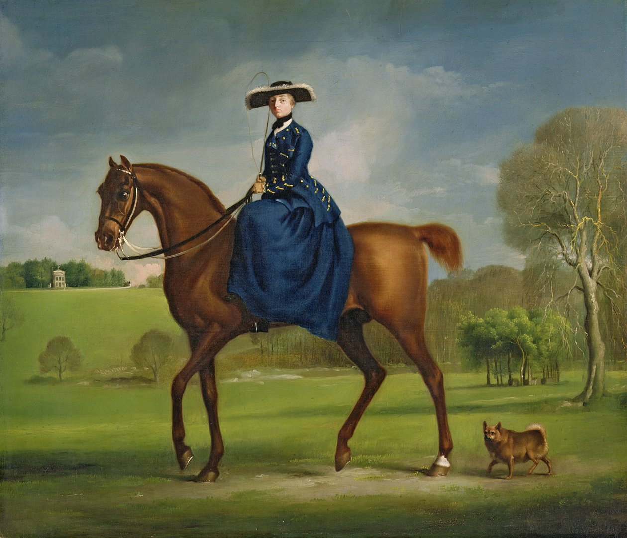 Grevinnen av Coningsby i kostymet til Charlton-jakten, ca. 1760 av George Stubbs