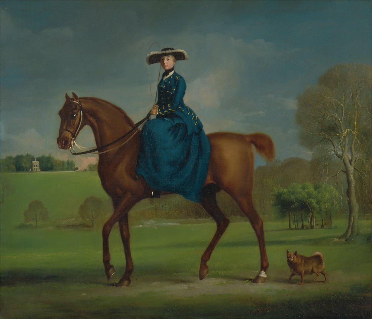 Grevinnen av Coningsby i kostymet til Charlton-jakten, ca. 1760. av George Stubbs