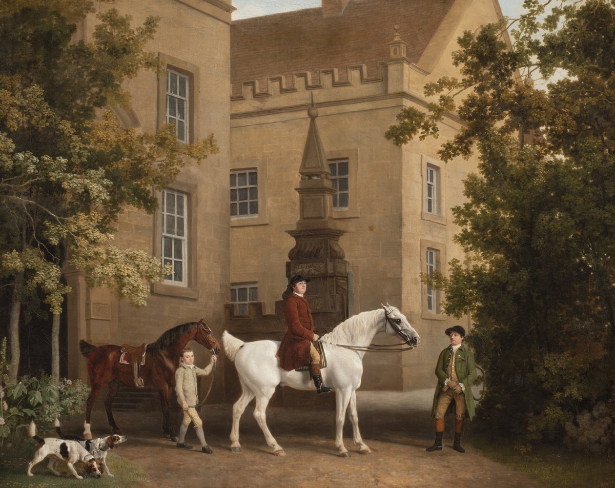 William Henry Cavendish Bentinck, 3. hertug av Portland foran Welbeck Abbey Riding Stables, 1766-7 av George Stubbs