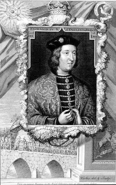 Edward IV (1442-83) Konge av England fra 1461, etter et portrett i Kensington Palace, gravert av kunstneren (gravering) av George Vertue
