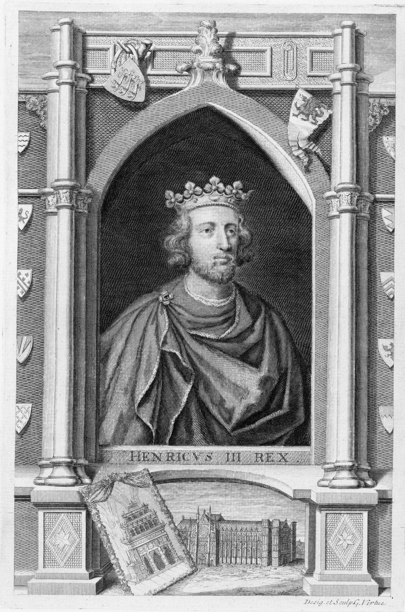 Henry III (1207-72) Konge av England fra 1216, gravert av kunstneren (gravering) av George Vertue