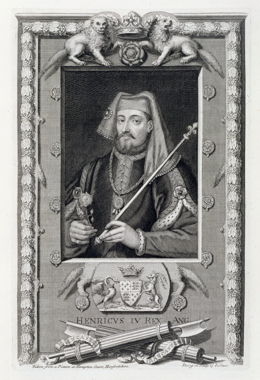 Henry IV (1367-1413) Konge av England fra 1399, etter et maleri i Hampton Court, gravert av kunstneren av George Vertue