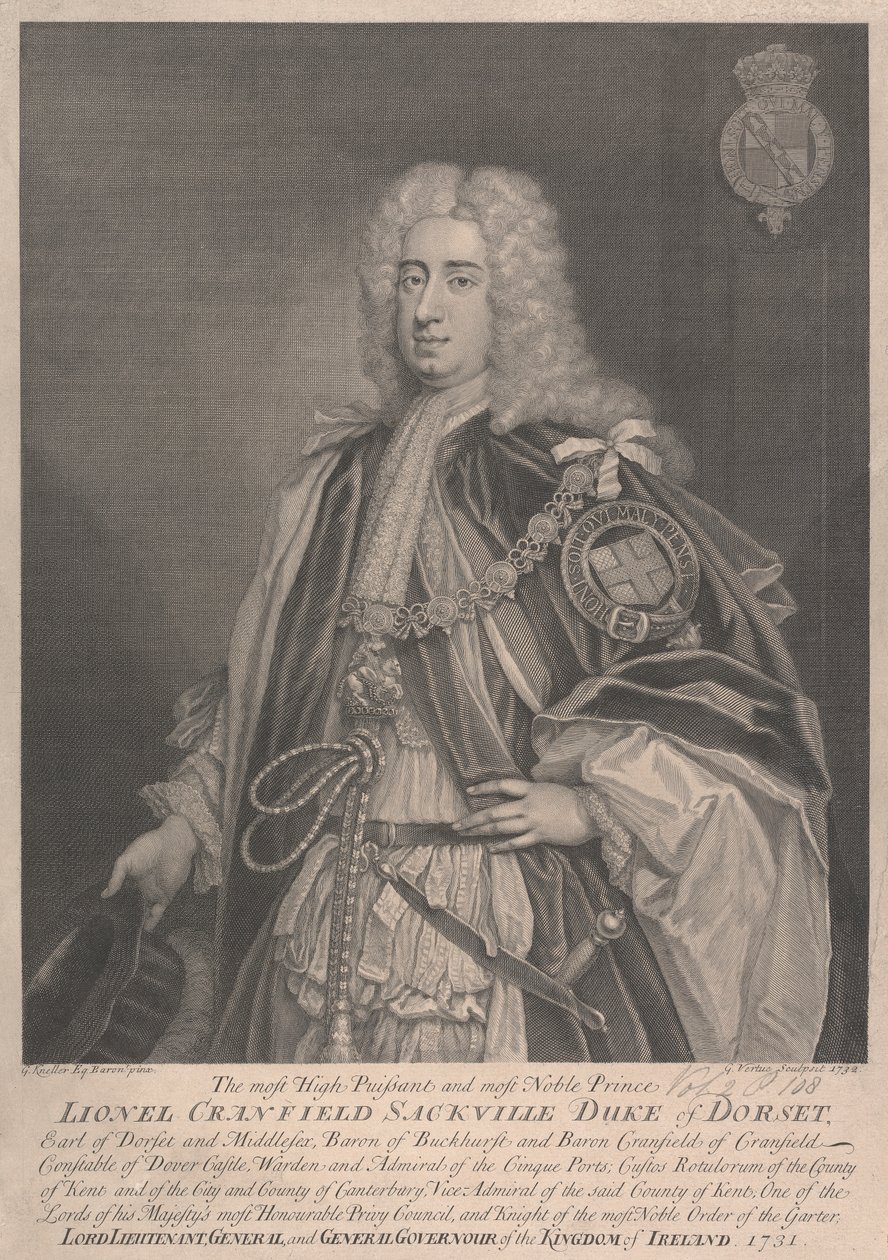 Lionel Cranfield Sackville, 1. hertug av Dorset av George Vertue