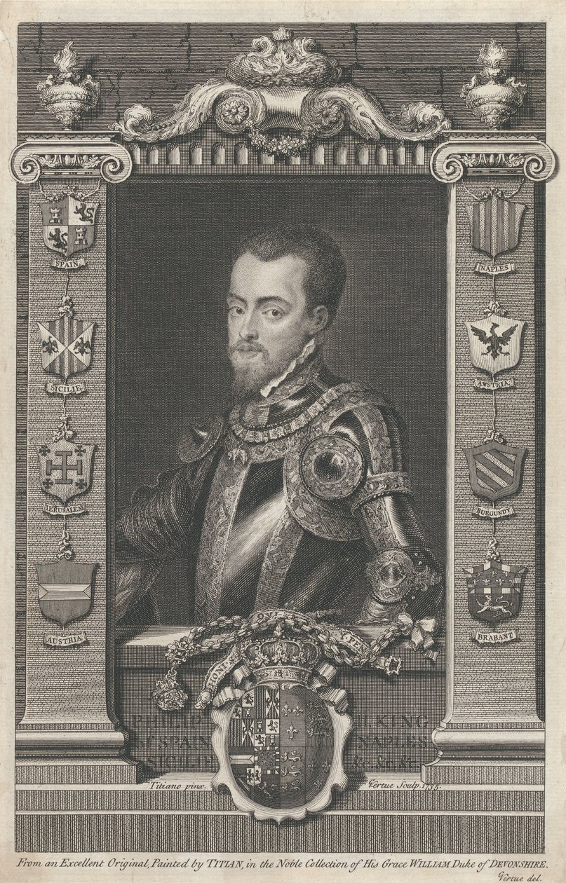 Filip II, konge av Spania av George Vertue