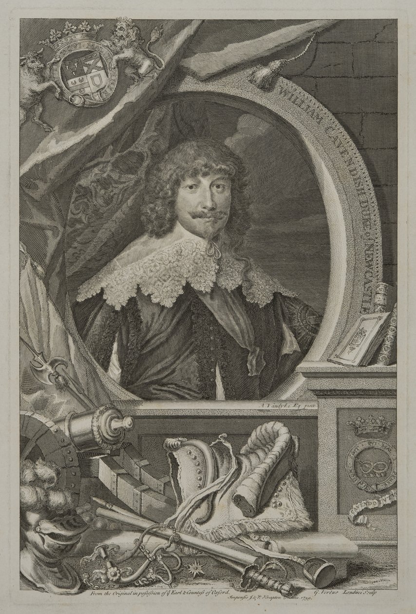 Portrett av William Cavendish, 1. hertug av Newcastle, 1739 av George Vertue