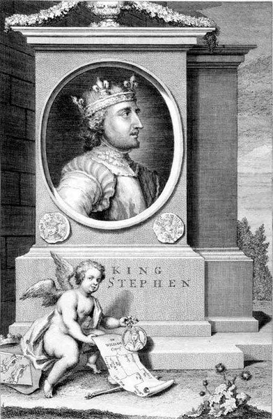 Stephen (ca. 1097-1154) Konge av England, gravert av kunstneren (gravering) av George Vertue