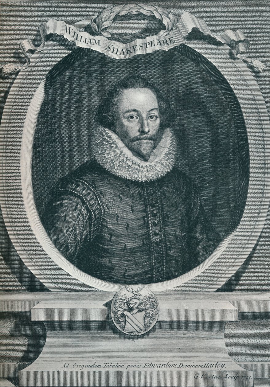 William Shakespeare 1564-1616, engelsk poet og dramatiker, 1721, 1913 av George Vertue
