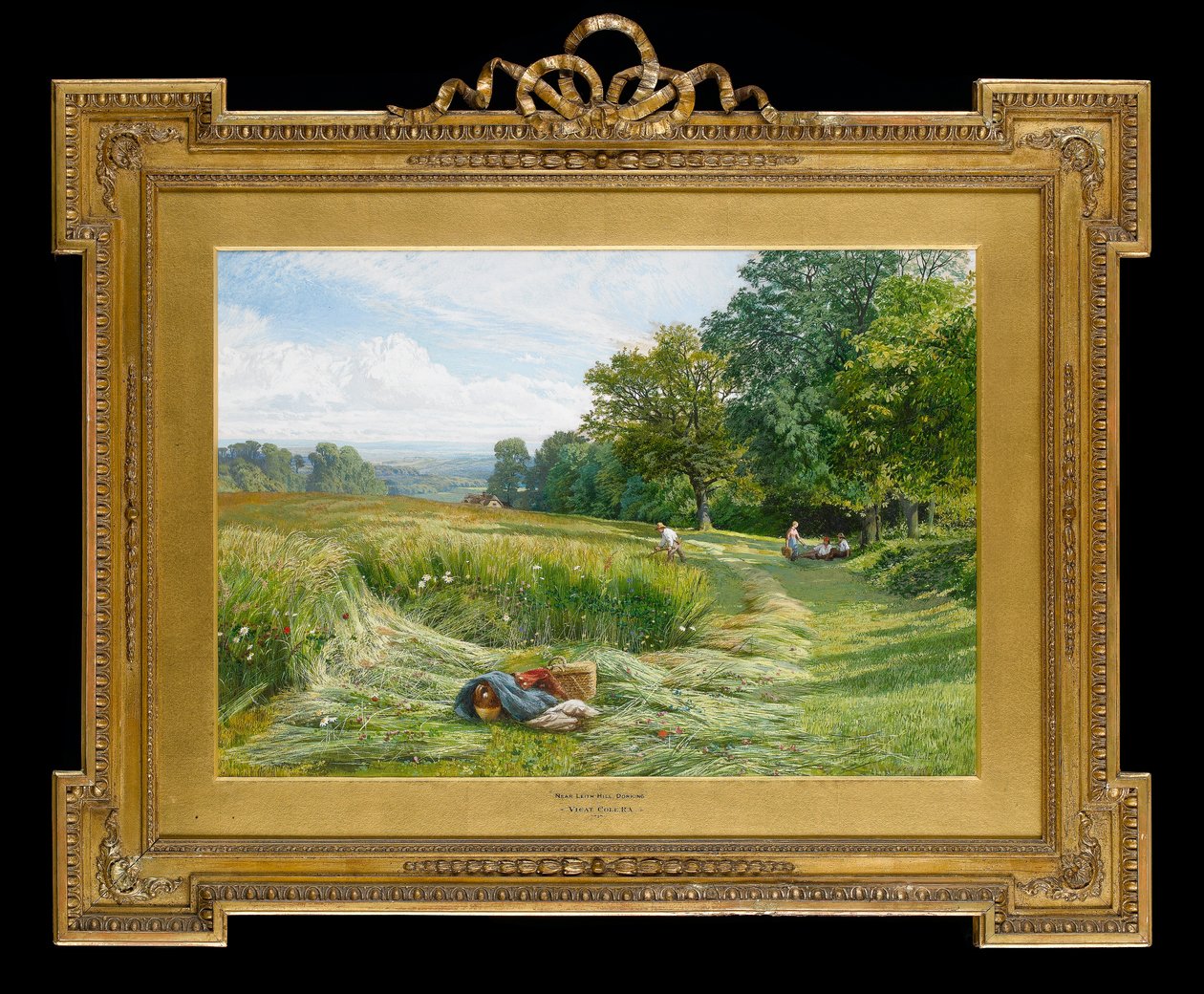 Hay Time nær Leith Hill, Dorking, Surrey, 1860 (wc på papir) av George Vicat Cole