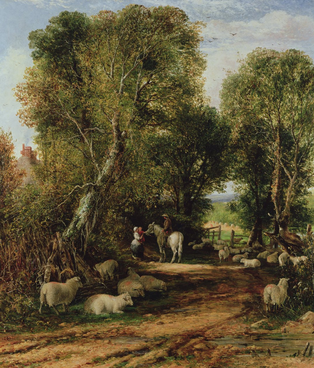 Pastoral scene med sauer, 1800-tallet av George Vicat Cole
