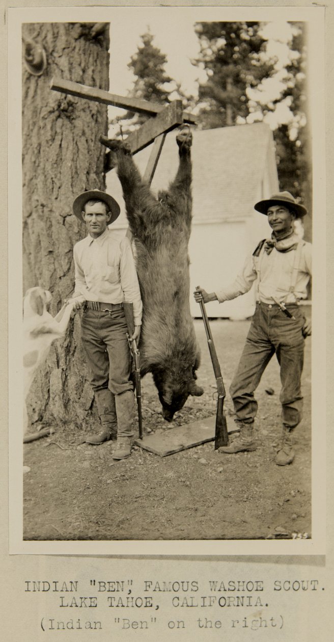 Indisk "Ben", kjent Washoe Scout. Lake Tahoe, California av George W. Ingalls