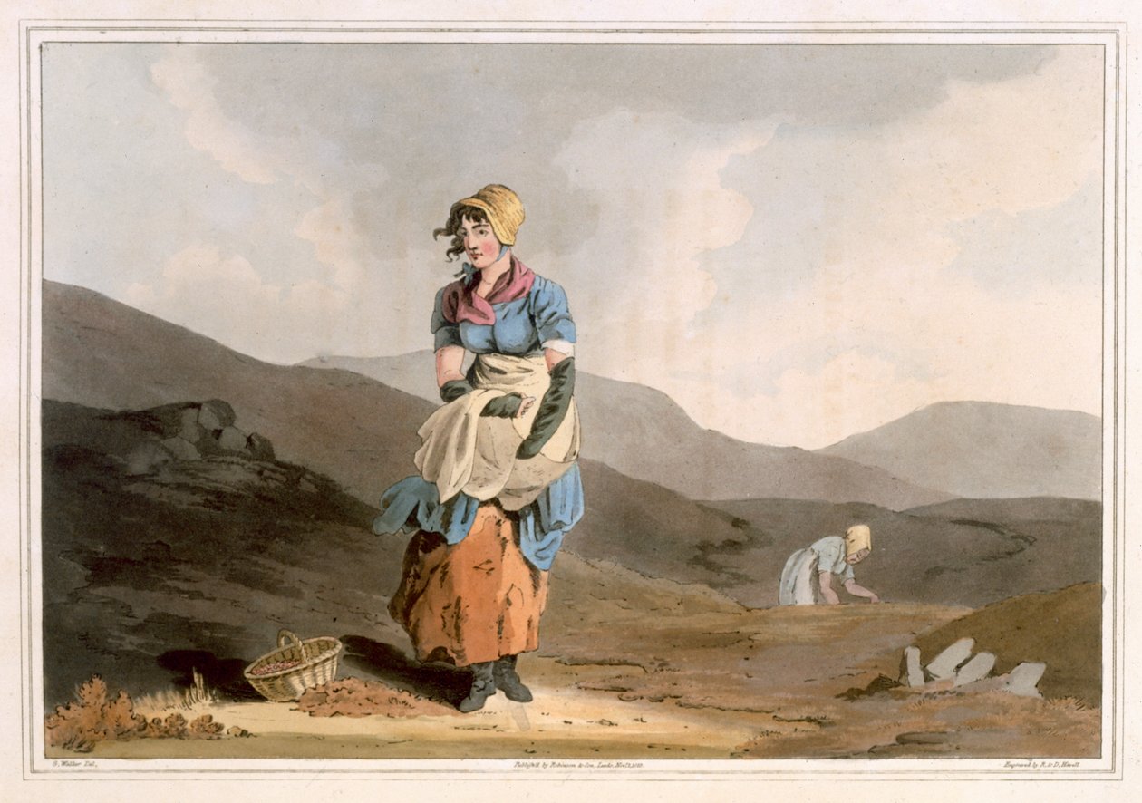 The Cranberry Girl, gravert av Robert Havell den eldste, utgitt 1814 av Robinson and Son, Leeds av George Walker