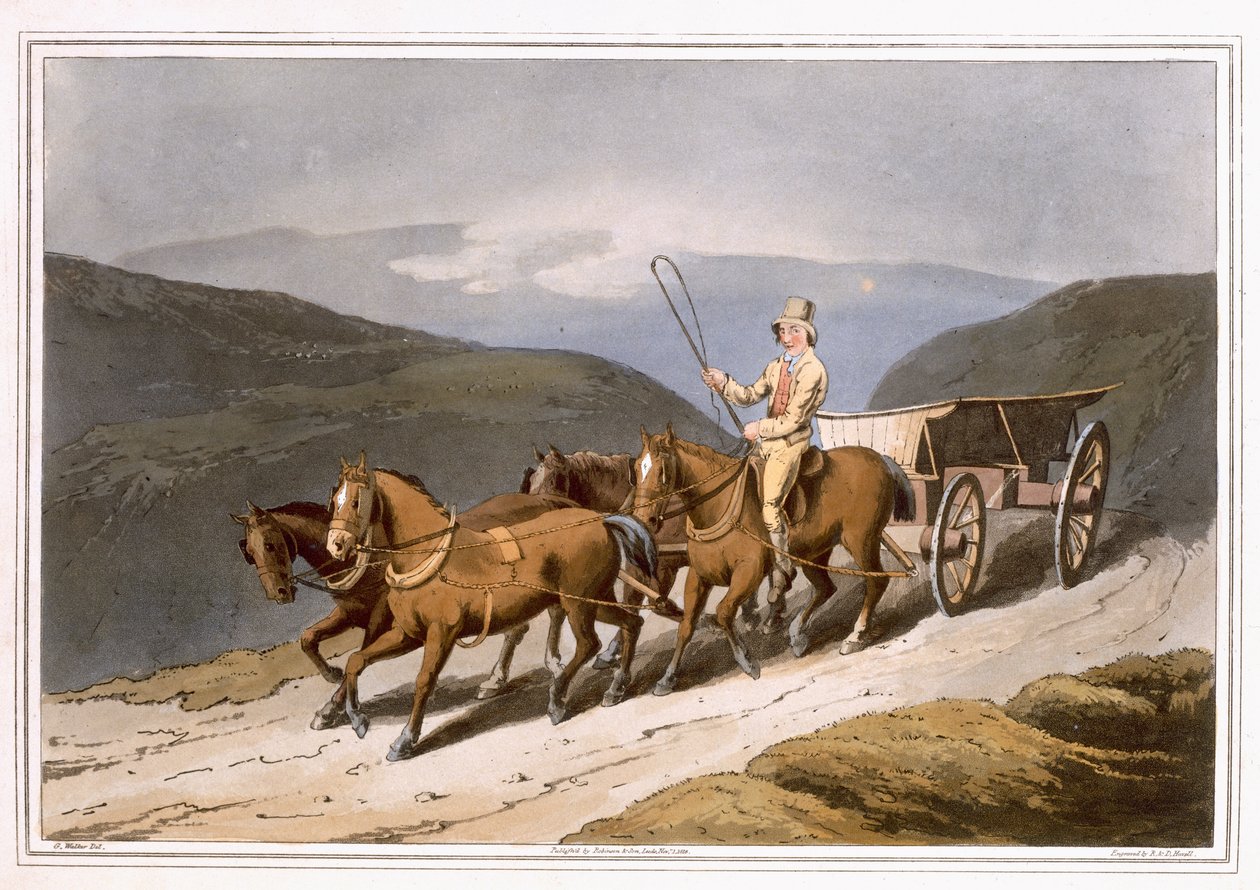 The East Riding or Wolds Wagon, gravert av Robert Havell den eldste, utgitt 1814 av Robinson and Son, Leeds av George Walker