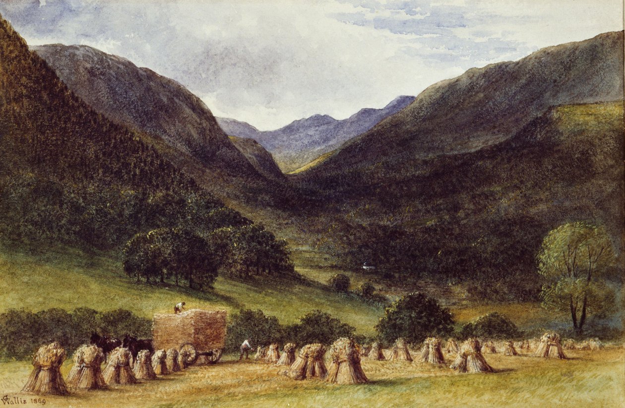 Harvest Time, Llyn Crafnant, Nord-Wales, 1869 av George Augustus Wallis