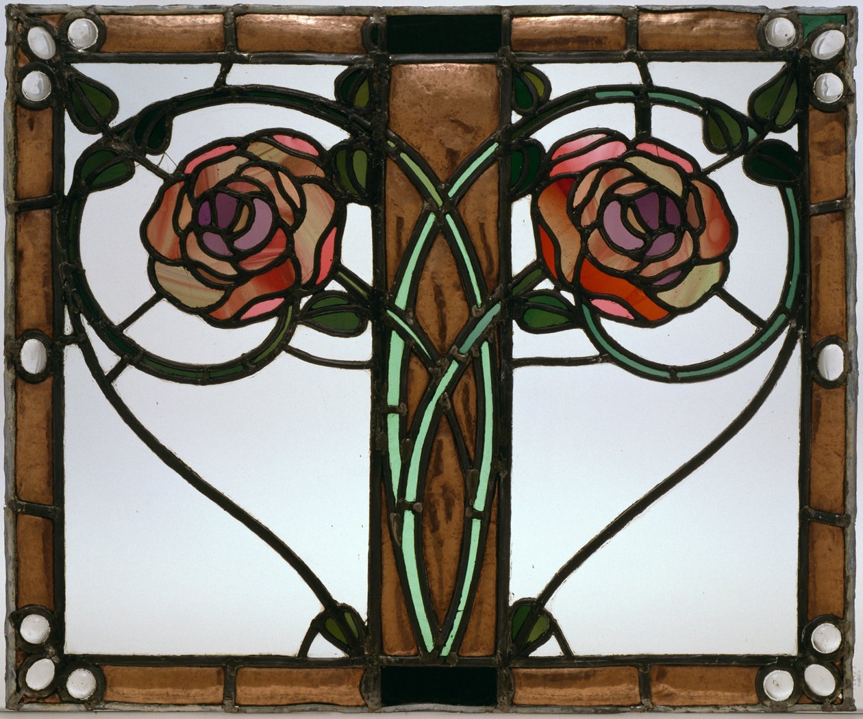 Dør, ca 1897 (farget glass) av George Walton