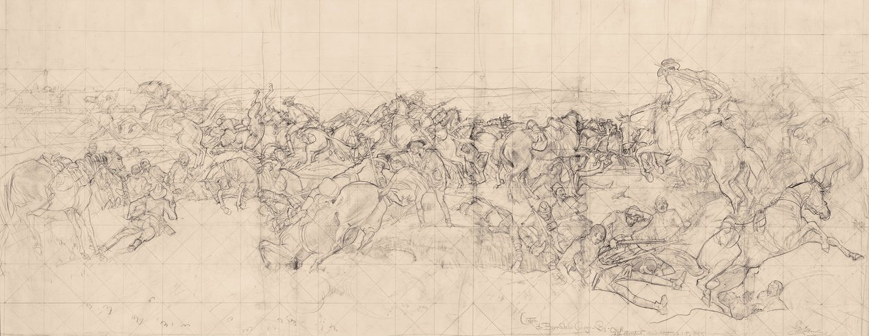 Siktelsen for den fjerde Light Horse Brigade på Beersheba av George Washington Lambert
