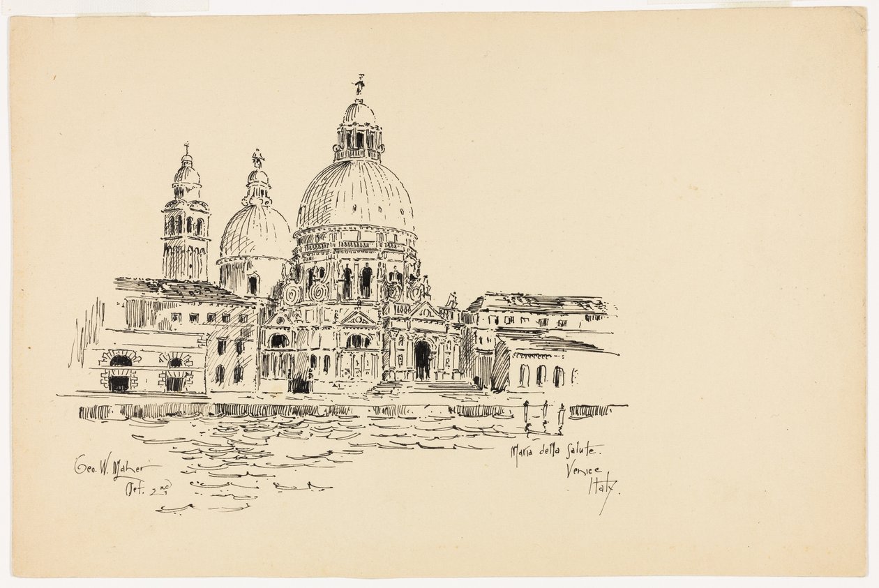 Sta. Maria della Salute, Venezia, Italia, reiseskisse av George Washington Maher