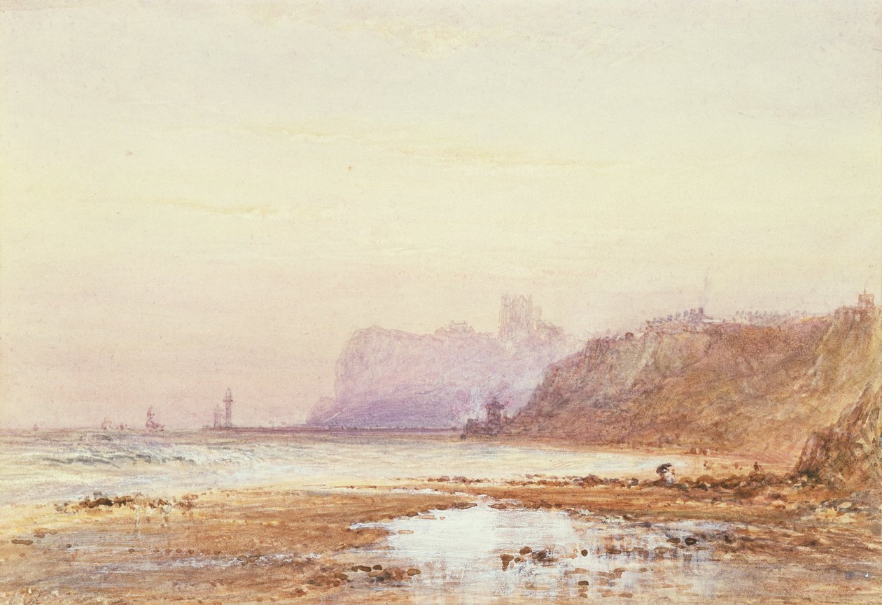 Kysten ved Whitby med Abbey Beyond av George Weatherill