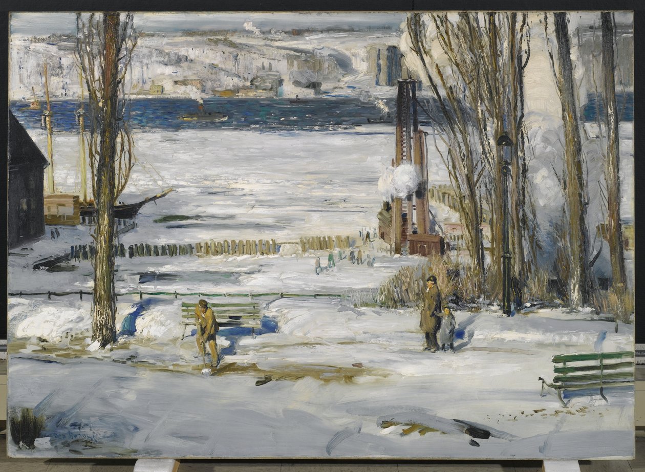 A Morning Snow--Hudson River, 1910 av George Wesley Bellows