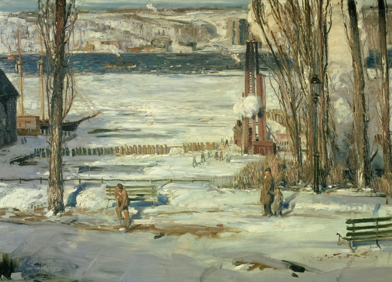 A Morning Snow - Hudson River, 1910 av George Wesley Bellows