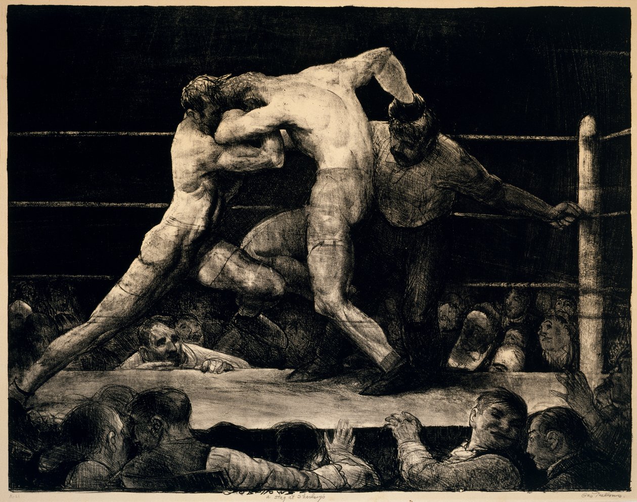 A Stag at Sharkeys, 1917 av George Wesley Bellows
